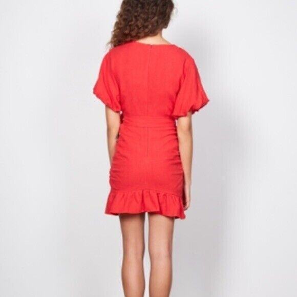 Wish The Label Josie Dress Red ruched mini dress Size 6 NWT - Picture 3 of 12